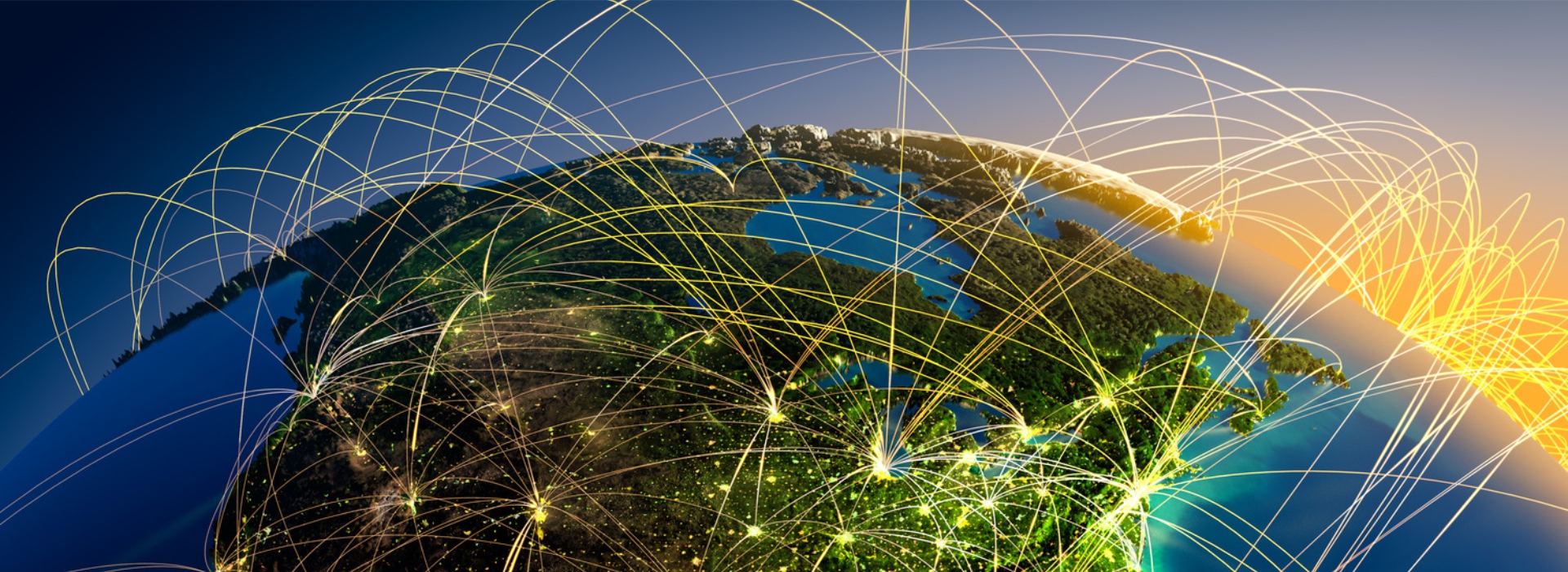 Hands on keyboard with light flare